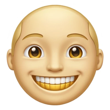 Smile face with a gold grill ￼ sticker