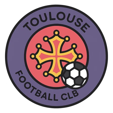 Toulouse club football logo as a modern icon, clean lines, simple shapes, minimal color palette, easily recognizable, suitable for app or web use sticker