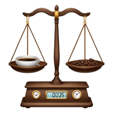 Simple balance scale with coffee on the strong side (left) and sleep/ bed on the weak side (right) sticker