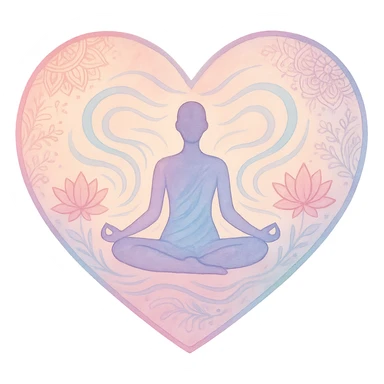 heart with a yoga and meditation theme sticker