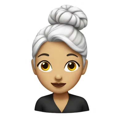 woman with white hair in a bun sends a kiss  sticker