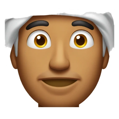 Arab man eating peanut butter sticker