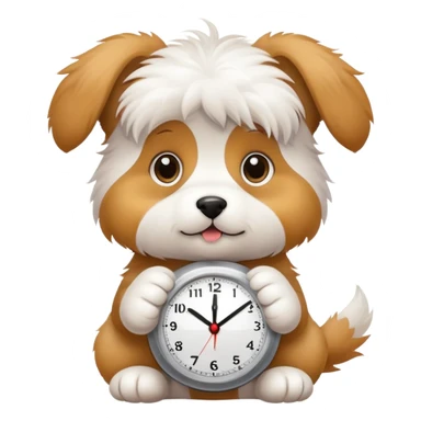 cute puppy holding a digital clock sticker
