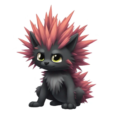 Dark Edgy Cool Fluffy Spiky FurSona Fakemon Full Body sticker