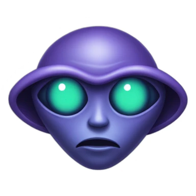 alien emoji with a centered third eye sticker