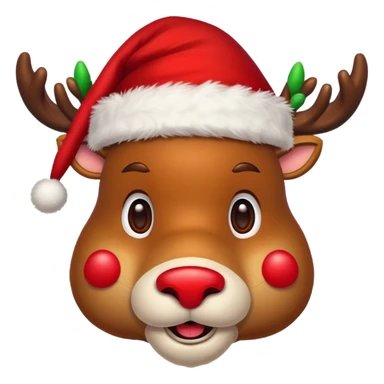 Christmas reindeer face with christmas accessories sticker