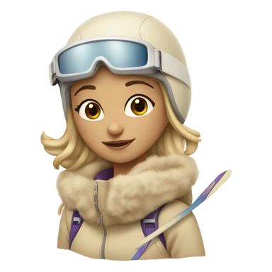 girl on a beige ski  sticker