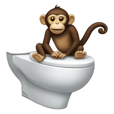 toilet with a monkey sticker