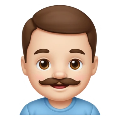 baby mustached sticker