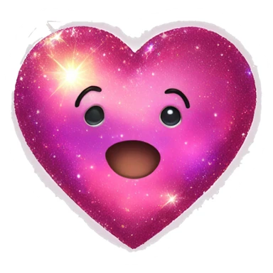 sparkly glittery shiny heart galaxy sticker