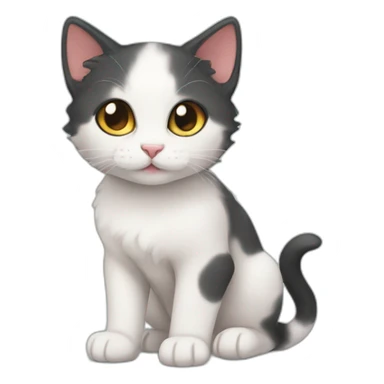 anime tricolor kitten sticker