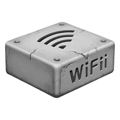 A Block saying "wifi" lying on a street sticker