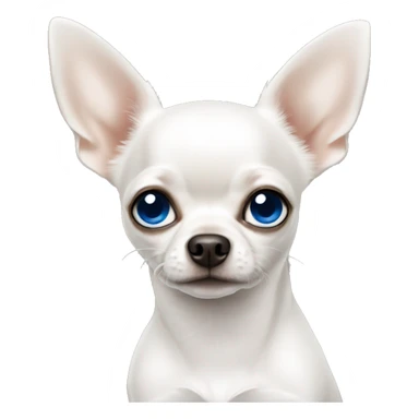 White chihuahua with blue and black eyes  sticker