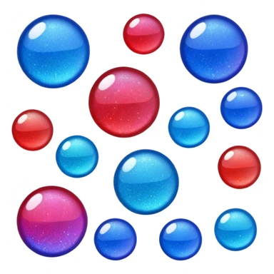 glitter red and blue raio sticker