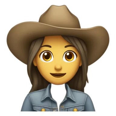 Crea un emoji de una cara DE UNA chica con sombrero de vaquero  sticker
