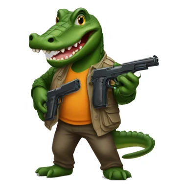 Aligator 🐊 with a gun sticker