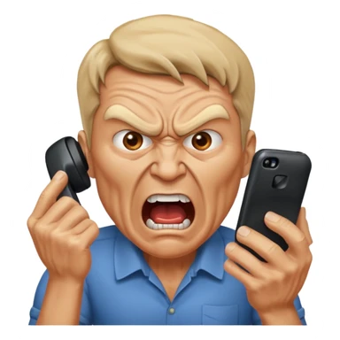 angry man screaming at phone sticker