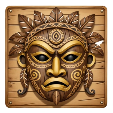 Pacific Island Carved Mask sticker