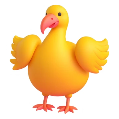 A dodo bird emoji in the style of Microsoft 3D emojis. sticker