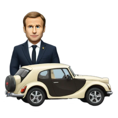 Macron dans voiture sticker