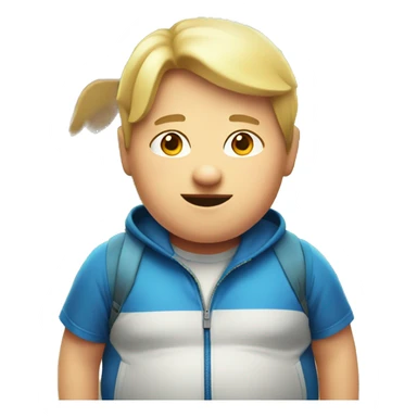 a white fat kids near a playground sticker