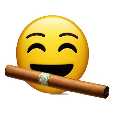 A smiley face with a cigar sticker
