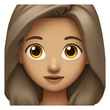 a girl with brown eyes and brown hair long sticker