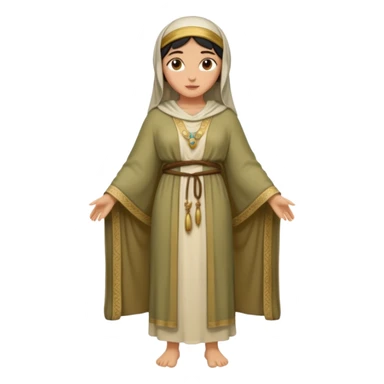 fullbody Jerusalem woman in 1st-century Middle Eastern attire, robe and head covering, no religious or Christian symbols sticker