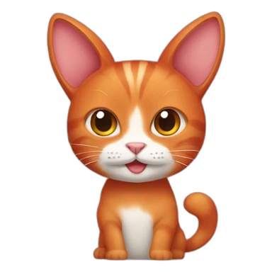 red hai cat with bunny ear sticker