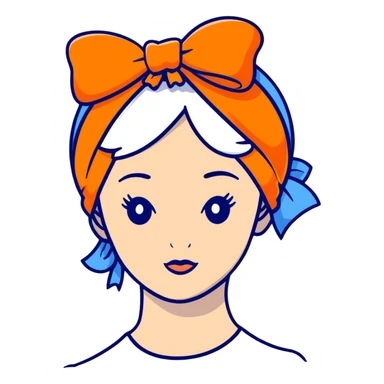 woman wearing a blue bow on her head sticker