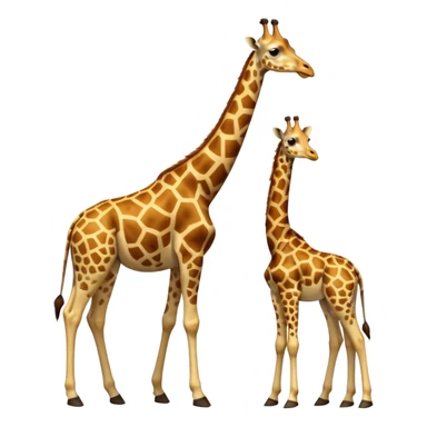 High resolution giraffe with its baby sticker