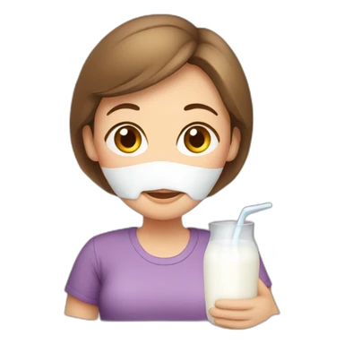 Mom with milk sticker