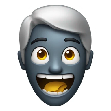 Scary smiling emoji with knife sticker