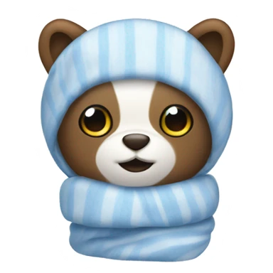 Cozy white and blue blanket  sticker