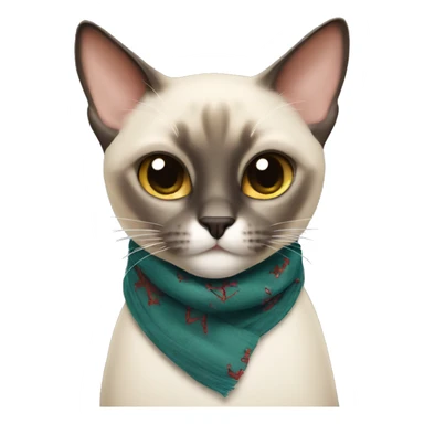 siamese cat with punk scarf sticker