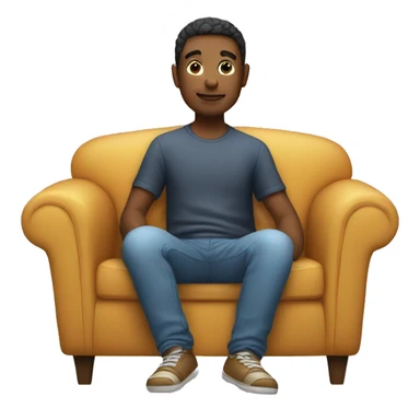 person sitting on a couch sticker