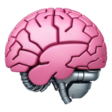 pink robotic brain in a form of earth sticker