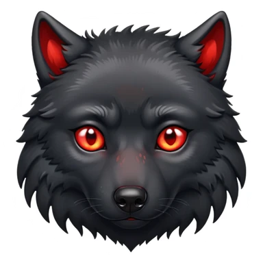 sad crying black wolf with red eyes sticker