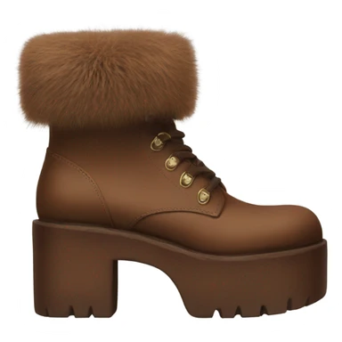 Platform UNIF boots brown fur sticker