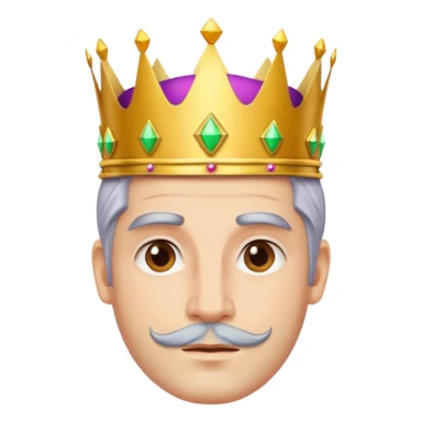 king with no bear and colorful hair sticker
