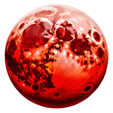 Red moon from lunar eclipse sticker