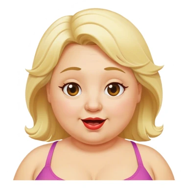 Silly, chubby, Blonde middle aged woman on beach sticker