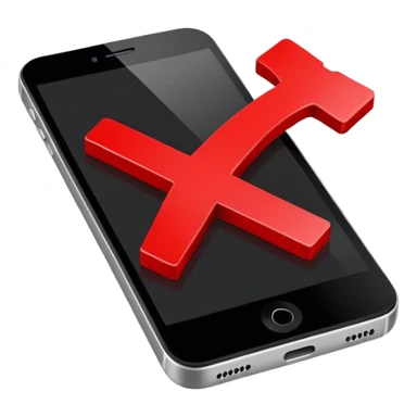 phone texting red X symbol sticker