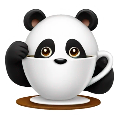 Panda drinking coffee sticker