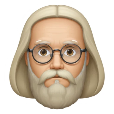 Дмитрий Менделеев emoji portrait with beard and glasses, recognizable, neutral expression sticker