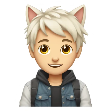 cute boy with cat ears  sticker