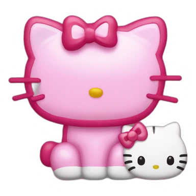 hello kitty bebendo café sticker