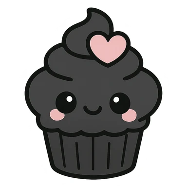 gothic cupcake, black and pink colors sticker