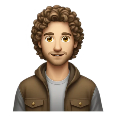 Male Photographer Caucasian curly brunette sticker