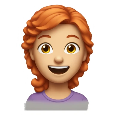 Excited girl red head sticker